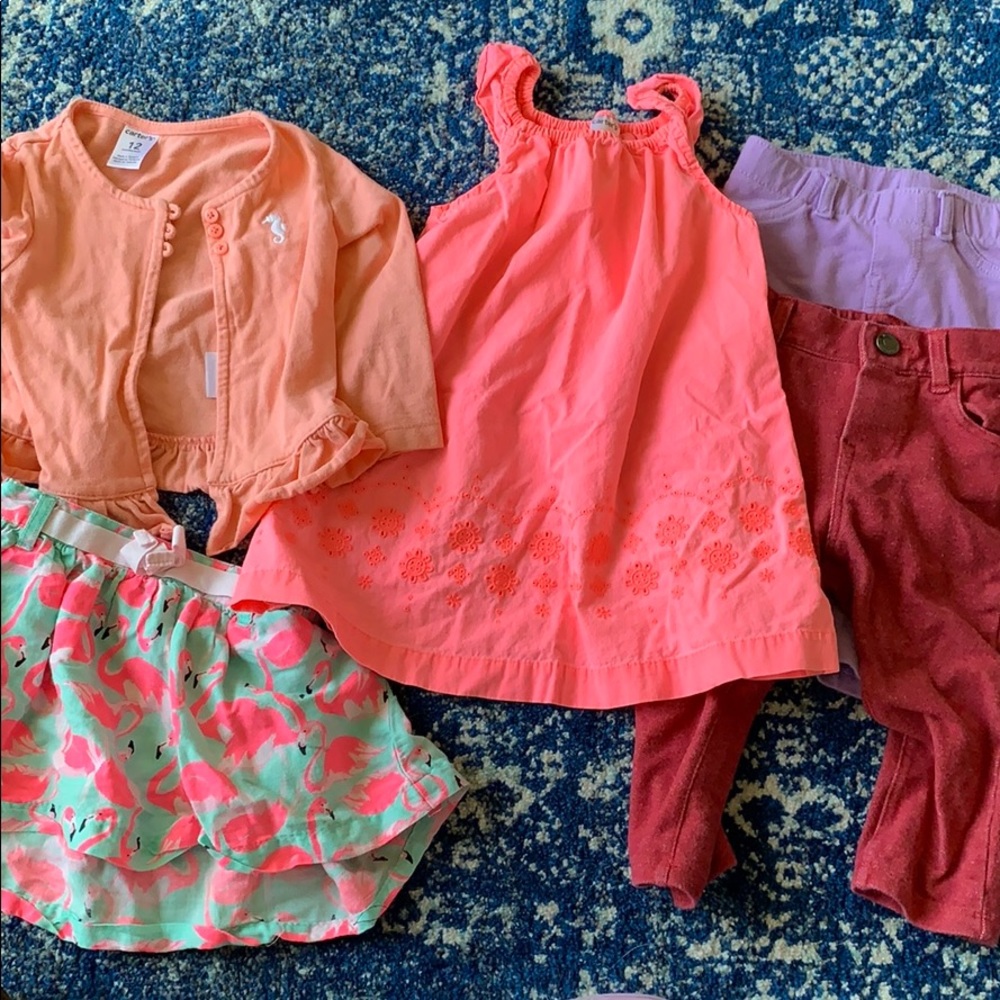 Baby girls 12m lot carters gap circo pink flamingo